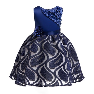 cheap Girls&#039; Clothing-Kids Little Girls&#039; Dress Solid Colored Casual Daily A Line Dress Bow Purple Dusty Blue Red Midi Sleeveless Casual Princess Dresses Summer Regular Fit 3-10 Years