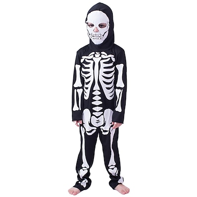 cheap Boys&#039; Clothing-Kids Boys&#039; Clothing Set Halloween Long Sleeve 2 Pieces Black Print Cartoon Skull Daily Festival Regular Active Cool 3-8 Years Maxi / Fall