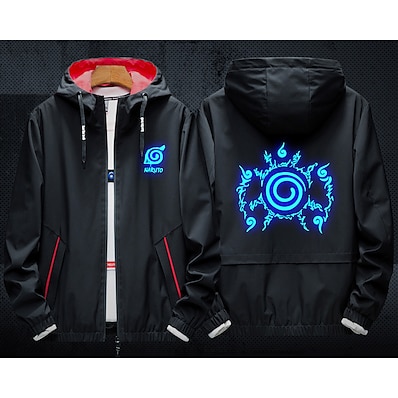 cheap Everyday Cosplay Anime Hoodies &amp; T-Shirts-Inspired by Naruto Uzumaki Naruto Polyster Outerwear Outdoor Jacket Harajuku Graphic Kawaii Anime Coat For Men&#039;s / Women&#039;s