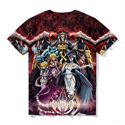 cheap Everyday Cosplay Anime Hoodies &amp; T-Shirts-Inspired by Overlord Ainz Ooal Gown 100% Polyester T-shirt Anime 3D Harajuku Graphic Anime T-shirt For Men&#039;s / Women&#039;s / Couple&#039;s