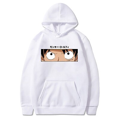 cheap Everyday Cosplay Anime Hoodies &amp; T-Shirts-Inspired by One Piece Monkey D. Luffy 100% Polyester Hoodie Anime Harajuku Graphic Kawaii Anime Hoodie For Men&#039;s / Women&#039;s / Couple&#039;s