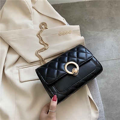저렴한 가방-여성 가방 2021 new fashion small square bag ins shoulder bag 메신저 가방 마름모 체인 가방 한 방울