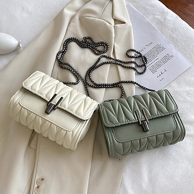 저렴한 가방-가방 핸드백 새로운 2020 작은 향수 스타일 마름모꼴 체인 가방 틈새 주름 캐주얼 원 숄더 메신저 가방 작은 사각형 가방