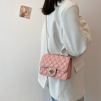 저렴한 가방-네잎 클로버 가방 2021 새로운 그물 연예인 패션 유행 여성 가방 작은 향기로운 스타일 다이아몬드 가방 체인 어깨 메신저 가방