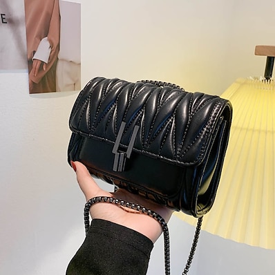economico Sacchetti-(piccola 18 cm) mini borsa 2021 nuova borsa a catena antirughe a tracolla piccola borsa quadrata a tracolla singola borsa femminile