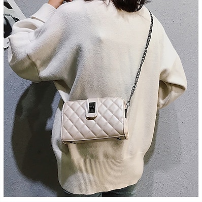 povoljno Torbe-ženska torba 2021. nova korejska verzija divlje male četvrtaste torbe ženska torba mala mirisna torba s lancem romba torba na ramenu tide