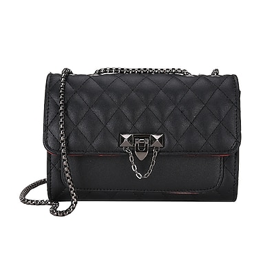 cheap Bags-lingge chain bag female 2021 new hong kong style retro small square bag fashion all-match small fragrant style one-shoulder diagonal bag
