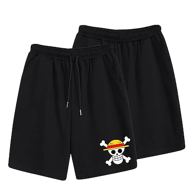 cheap Everyday Cosplay Anime Hoodies &amp; T-Shirts-Inspired by One Piece Monkey D. Luffy 100% Polyester Beach Shorts Board Shorts Harajuku Graphic Kawaii Anime Shorts For Men&#039;s / Women&#039;s / Couple&#039;s