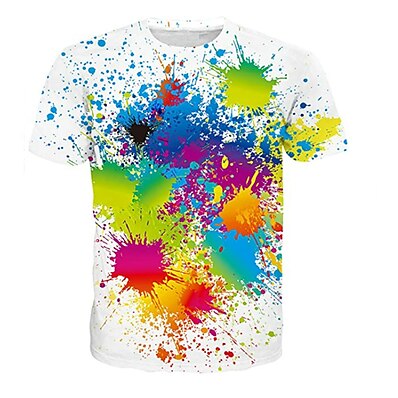 cheap Kids-Kids Boys T shirt Short Sleeve 3D Print Graphic White Children Tops Active Fashion Daily Spring Summer Daily Indoor Outdoor Regular Fit 3-12 Years / Sports