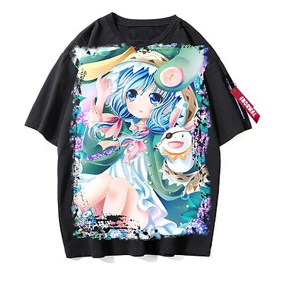 cheap Everyday Cosplay Anime Hoodies &amp; T-Shirts-Inspired by Date A Live Yoshino Polyester / Cotton Blend Cosplay Costume T-shirt Harajuku Graphic Kawaii Pattern T-shirt For Men&#039;s / Women&#039;s / Couple&#039;s