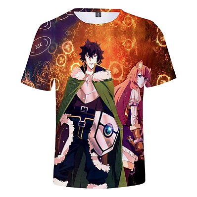 cheap Everyday Cosplay Anime Hoodies &amp; T-Shirts-Inspired by The Rising of the Shield Hero Naofumi Iwatani 100% Polyester Cosplay Costume T-shirt Harajuku Graphic Kawaii Pattern T-shirt For Men&#039;s / Women&#039;s / Couple&#039;s
