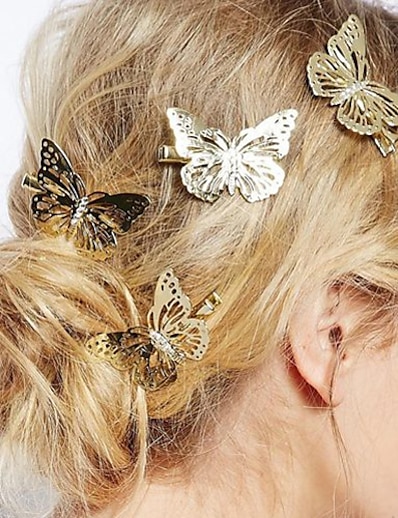 baratos Cinto-Mulheres Grampos de cabelo Para Diário Flor Liga Dourado