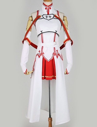 hesapli Anime Cosplay-Esinlenen SAO Swords Art Online Asuna Yuuki Anime Cosplay Kostümleri Japonca Özel Tasarım Cosplay Takımları Üst Etek Daha Fazla Aksesuarlar Uyumluluk Erkek Kadın&#039;s