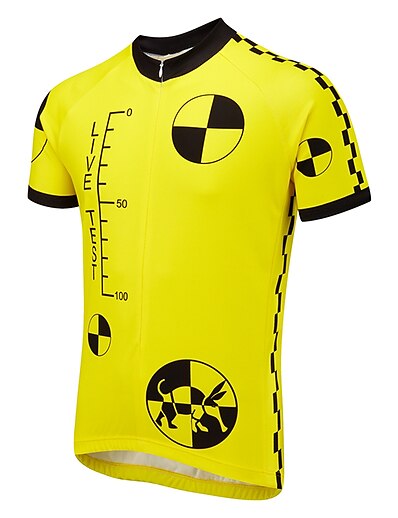 cheap Cycling-21Grams® Novelty Funny Short Sleeve Men&#039;s Cycling Jersey - Yellow Bike Breathable Quick Dry Moisture Wicking Jersey Top Sports Terylene Summer Mountain Bike MTB Road Bike Cycling Clothing Apparel