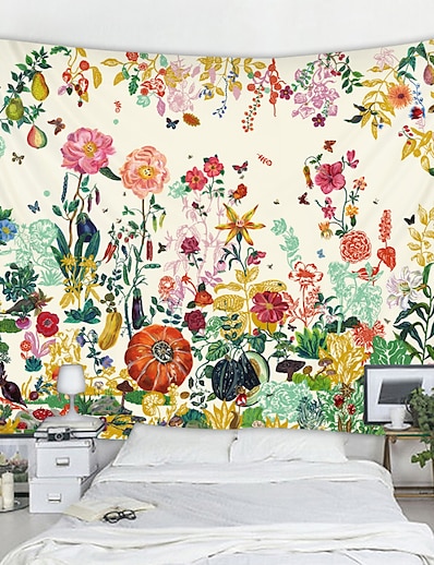 ราคาถูก บ้านและสวน-wall tapestry art decor ผ้าห่ม ผ้าม่าน ผ้าปูโต๊ะปิกนิก แขวนบ้าน ห้องนอน ห้องนั่งเล่น หอพัก ตกแต่ง ดอกไม้ที่มีสีสัน พืช ดอกไม้