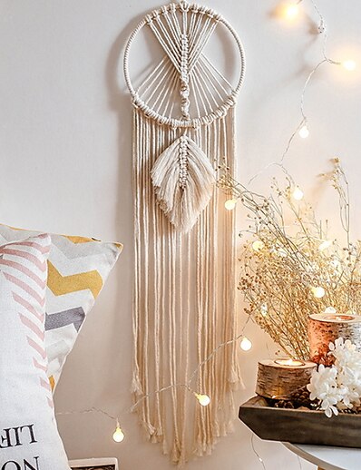 ieftine Colecție de bază-boho dream catcher handmade hand gift wall hanging decor art ornament craft craft țesut macrame pentru dormitor copii festival nunta 95 * 20cm