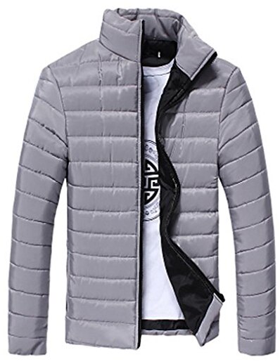 cheap Men&#039;s Outerwear-men jacket,  boys men warm stand collar slim winter zip coat outwear jacket (gray, (us) m=asian l)