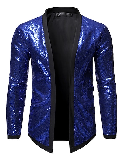 Недорогие Мужская верхняя одежда-мужская куртка с пайетками и длинными рукавами, университетский бомбер с блестками, металлический кардиган в стиле ночного клуба (фиолетовый l)