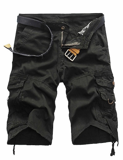 preiswerte Herren-Herren Casual Fashion Cargo Shorts Relaxed Fit Multi-Pocket Outdoor Sommer Khaki Knielange Hose Camo Shorts Sport Outdoor Daliywear Reißverschluss Knopfverschluss (kein Gürtel)