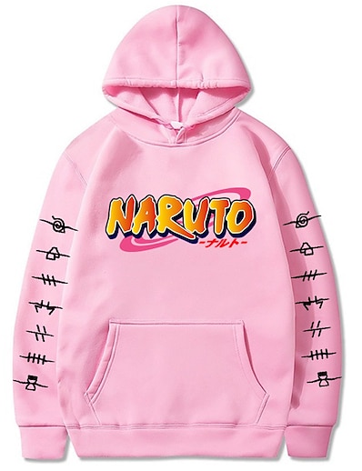 cheap Cosplay &amp; Costumes-Inspired by Naruto Naruto Uzumaki Cosplay Costume Hoodie Polyester / Cotton Blend Graphic Printing Harajuku Graphic Hoodie For Women&#039;s / Men&#039;s