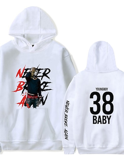 cheap Cosplay &amp; Costumes-Inspired by Never Broke Again Cosplay Costume Hoodie Young Boy Letter 100% Polyester Hoodie Harajuku Graphic Kawaii For Men&#039;s / Women&#039;s / Cartoon / Fashion