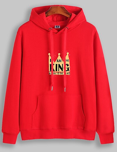 cheap Women&#039;s Tops-Women&#039;s Graphic Scenery Text Hoodie Pullover Front Pocket Daily Basic Casual Hoodies Sweatshirts  Red