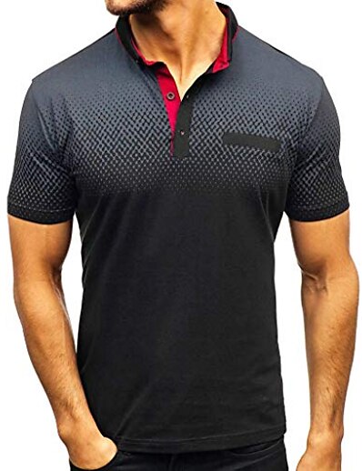 cheap Men&#039;s Tops-Men&#039;s Golf Shirt Tennis Shirt Graphic Collar Daily Club Short Sleeve Tops Casual Fashion Streetwear Navy White Black