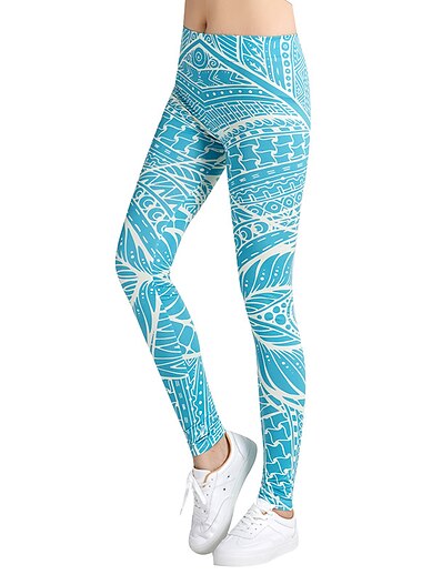 cheap Exercise, Fitness &amp; Yoga-Women&#039;s Yoga Pants Tights Leggings Bottoms 3D Print Tummy Control Butt Lift Blue Yoga Fitness Gym Workout Winter Sports Activewear Slim Stretchy / Athletic / Athleisure
