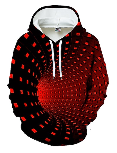 preiswerte Herrenoberteile-Herren 3D-Druck Geometrisch Pullover Hoodie Sweatshirt 3D-Druck Alltag Kapuzenpullover Sweatshirts Blau Purpur Gelb
