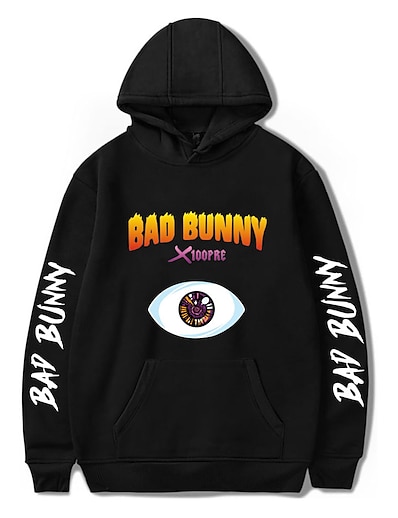 cheap Cosplay &amp; Costumes-Inspired by bad bunny Cosplay Cosplay Costume Hoodie Polyester / Cotton Blend Graphic Printing Harajuku Graphic Hoodie For Women&#039;s / Men&#039;s