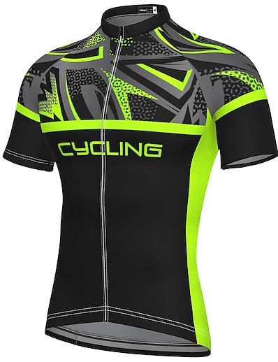 cheap Cycling-21Grams® Men&#039;s Cycling Jersey Short Sleeve Bike Mountain Bike MTB Road Bike Cycling Jersey Top Green Breathable Quick Dry Moisture Wicking Spandex Polyester Sports Clothing Apparel / Athleisure