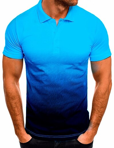 cheap Men&#039;s Tops-Men&#039;s Golf Shirt Tennis Shirt Color Block non-printing Collar Classic Collar Casual Daily Short Sleeve Tops Casual Fashion Holiday Daily White Black Blue / Machine wash / golf shirts