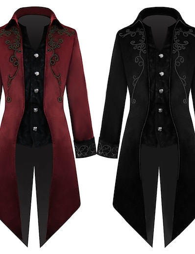 cheap Historical &amp; Vintage Costumes-Prince Movie / TV Theme Costumes Medieval Party Costume Masquerade Outerwear Men&#039;s Costume Red / Black Vintage Cosplay Long Sleeve Party Festival / Coat / Coat