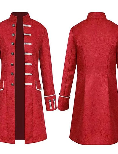 cheap Historical &amp; Vintage Costumes-Prince Movie / TV Theme Costumes Medieval Coat Outerwear Men&#039;s Women&#039;s Jacquard Costume Red Vintage Cosplay Long Sleeve Halloween Festival