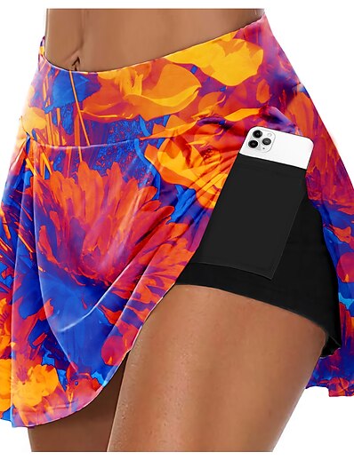 cheap Running, Jogging &amp; Walking-21Grams® Women&#039;s High Waist Athletic Running Shorts Shorts Bottoms 3D Print 2 in 1 Side Pockets Fitness Gym Workout Running Training Exercise Normal Breathable Quick Dry Moisture Wicking Sport Floral
