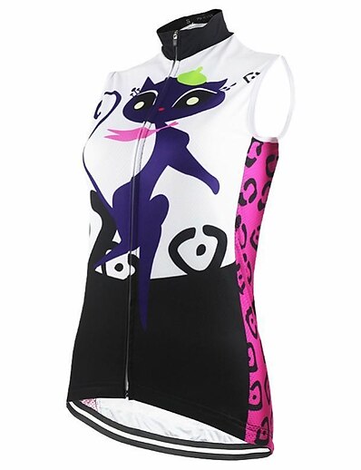 cheap Cycling-21Grams® Women&#039;s Cycling Jersey Sleeveless Cat Bike Mountain Bike MTB Road Bike Cycling Top Purple Breathable Back Pocket Spandex Polyester Sports Clothing Apparel / Stretchy / Athleisure
