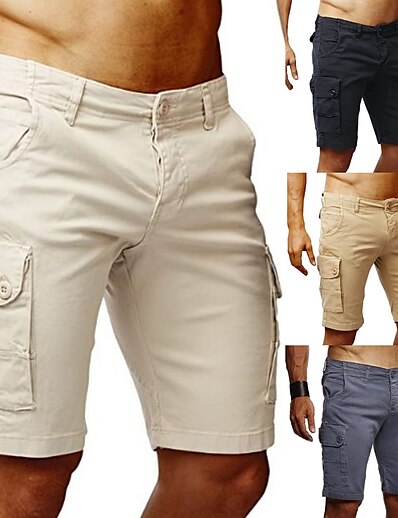 cheap Men&#039;s Clothing-Men&#039;s Capri shorts Basic Medium Spring &amp; Summer Black Gray Khaki