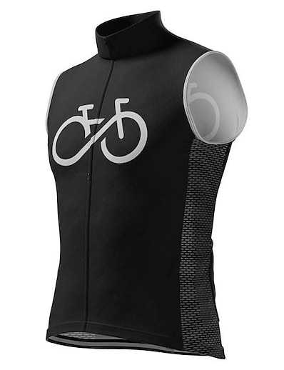 cheap Cycling-21Grams® Men&#039;s Cycling Jersey Sleeveless Graphic Bike Mountain Bike MTB Road Bike Cycling Jersey Top White Black Breathable Quick Dry Moisture Wicking Spandex Polyester Sports Clothing Apparel