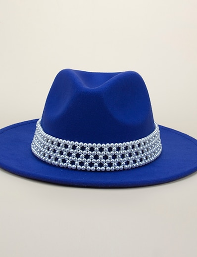 ราคาถูก หมวก-สำหรับผู้หญิง คลาสสิกและถาวร ปาร์ตี้ สวมใส่ทั่วไป สุดสัปดาห์ หมวกเฟโดร่า สีทึบ ไข่มุกเม็ด ไวน์ สีเบจ หมวก แบบพกพา ป้องกันแสงแดด ป้องกันรังสี UV / กาแฟ / ดำ / สีแดง / สีน้ำเงิน / เขียว