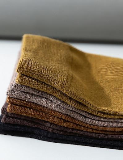 levne Pánské módní oblečení-Módní Pohodlné Pánské Ponožky Jednobarevné Punčochy Ponožky Teplé Obchod Žlutá 1 pár