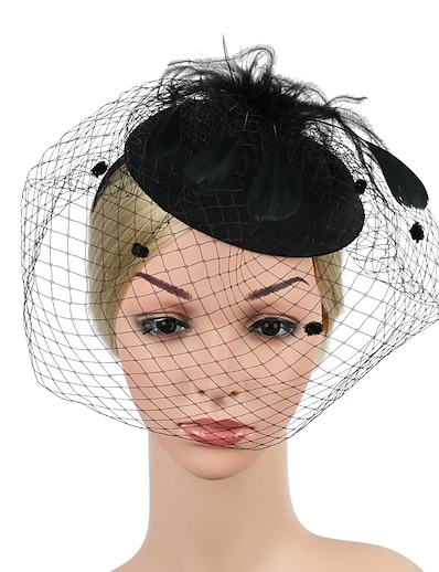 رخيصةأون القبعات-نسائي لقاطة الشعر مناسب للحفلات أنيقة &amp; حديثة أغطية الرأس لون سادة / أسود / أحمر / أزرق / الخريف / الشتاء