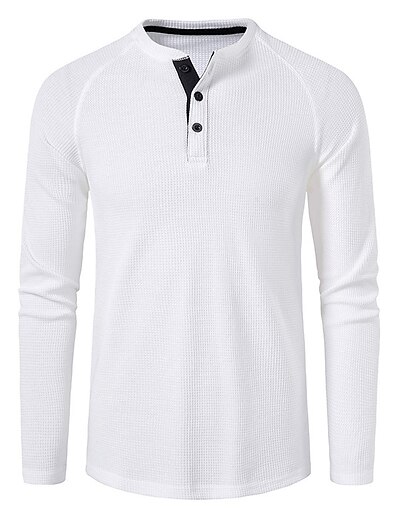 cheap Men&#039;s Clothing-Men&#039;s T shirt Shirt Solid Color Turndown Casual Daily Long Sleeve Button-Down Tops Simple Basic Formal Fashion Wine Blue White