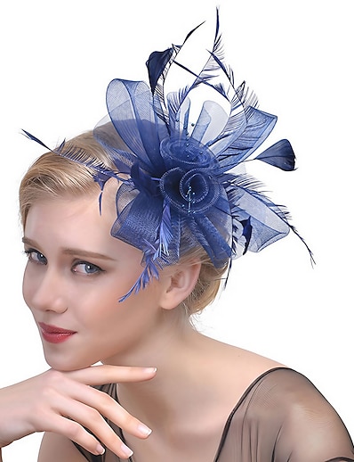 رخيصةأون القبعات-نسائي لقاطة الشعر مناسب للحفلات حفلة أغطية الرأس لون الصلبة / زفاف / أبيض / أحمر / أزرق / الخريف
