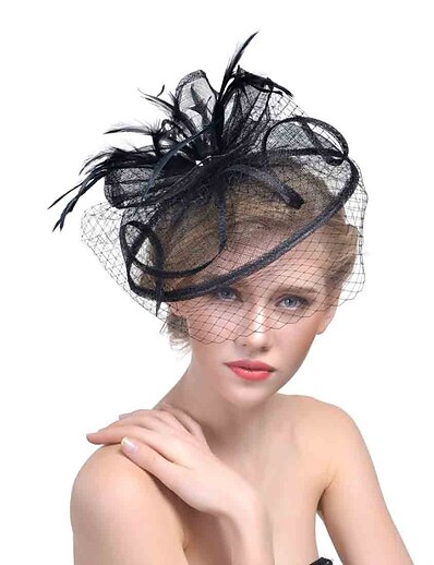 저렴한 모자-여성용 헤어 클립 파티 파티 헤드웨어 한 색상 / 결혼식 / 블랙 / 옐로 / 레드 / 블루