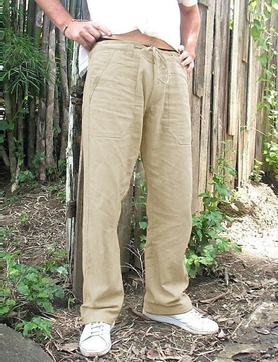 cheap Men&#039;s Bottoms-Men&#039;s Casual Back Pocket Side Pockets Elastic Drawstring Design Pants Light Gray Dark Gray Green Blue White S M L XL XXL