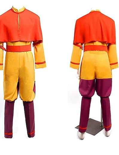 preiswerte Anime Cosplay-Inspiriert von Avatar: Die Legende von Korra Aang Anime Cosplay Kostüme Japanisch Cosplay-Anzüge Gymnastikanzug / Einteiler Umhang Für Herren