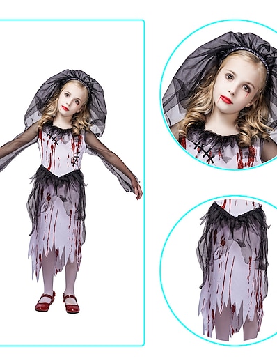 cheap Anime Cosplay-Vampire Headpiece Fancy Costume Girls&#039; Kid&#039;s Festival Horror Halloween Halloween Masquerade Festival / Holiday Terylene Black Easy Carnival Costumes Vampires / Skirt / Skirt