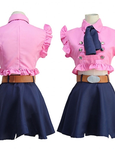 cheap Anime Cosplay-Inspired by The Seven Deadly Sins Elizabeth Liones Anime Cosplay Costumes Japanese Cosplay Suits Top Skirt Waist Belt For Women&#039;s / Bow Tie / Bow Tie