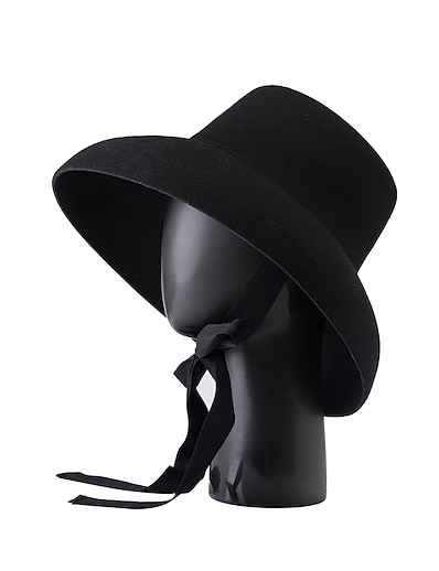 hesapli Şapkalar-Kadın&#039;s Klasik &amp; Zamansız Parti Düğün Cadde Parti şapkası Saf Renk Saf Renk Deve Siyah Şapka Taşınabilir Güneş Koruması Ultravioleye Karşı Dayanıklı / Sonbahar / Kış