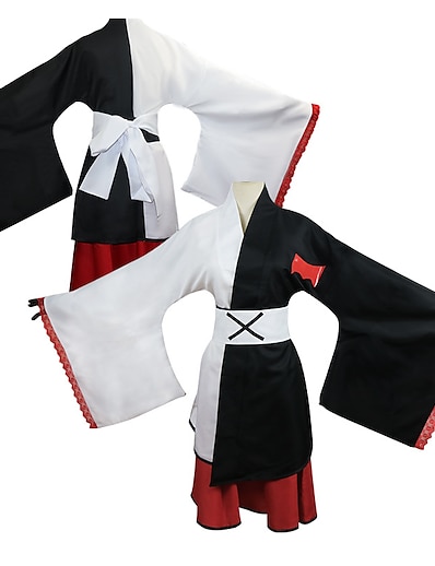 preiswerte Anime Cosplay-Inspiriert von Danganronpa Monokuma Anime Cosplay Kostüme Japanisch Cosplay-Anzüge Unterhose Kimono Mantel Schärpe / Band Für Damen